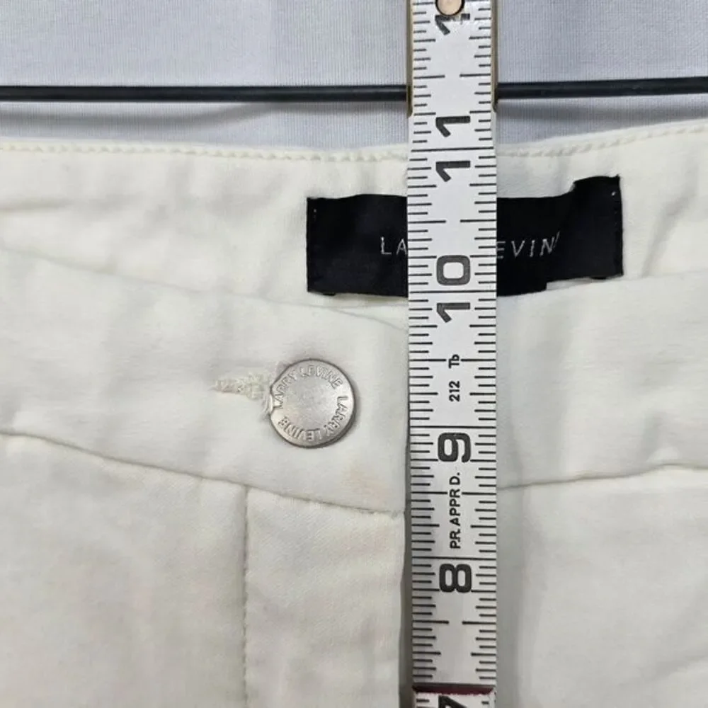 Larry Levine Womens White Cuffed Chino Shorts Size 14‎ Average New With Tags